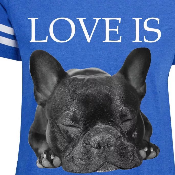 French Bulldog Love Is Cute Frenchie Dog Mom Gifts Enza Ladies Jersey Football T-Shirt