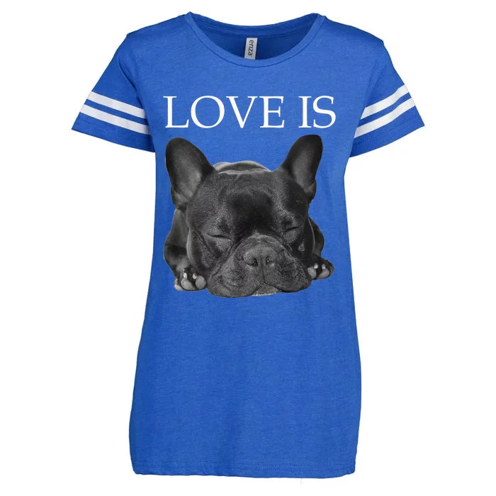 French Bulldog Love Is Cute Frenchie Dog Mom Gifts Enza Ladies Jersey Football T-Shirt