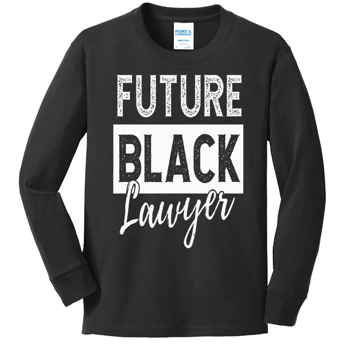 Future Black Lawyer Justice Law School Student Attorney Kids Long Sleeve Shirt