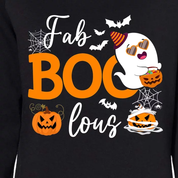 Fab Boo Lous Cute Ghost Halloween Womens California Wash Sweatshirt