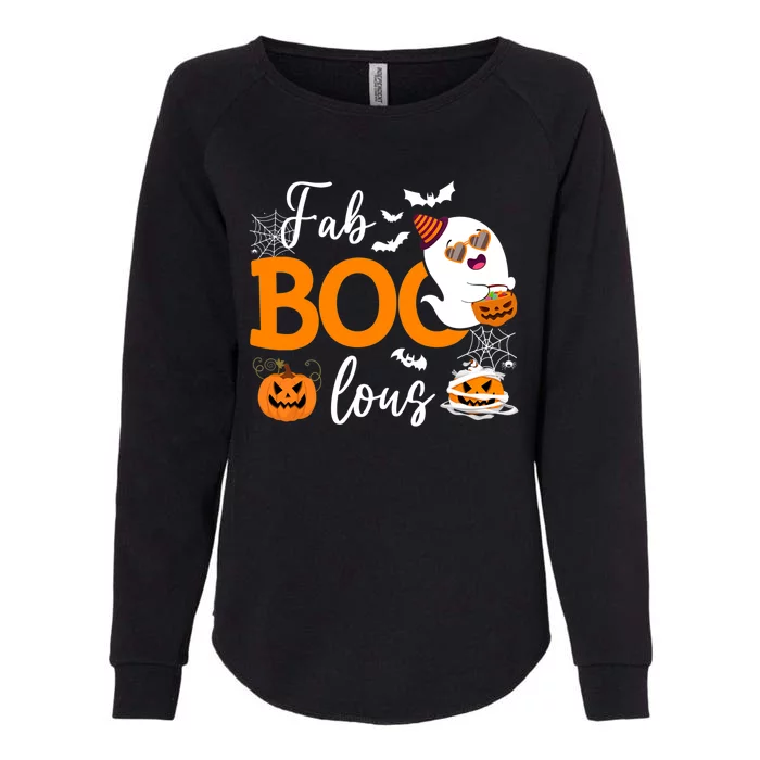 Fab Boo Lous Cute Ghost Halloween Womens California Wash Sweatshirt