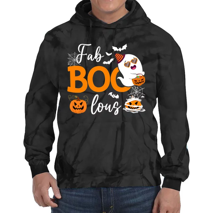 Fab Boo Lous Cute Ghost Halloween Tie Dye Hoodie