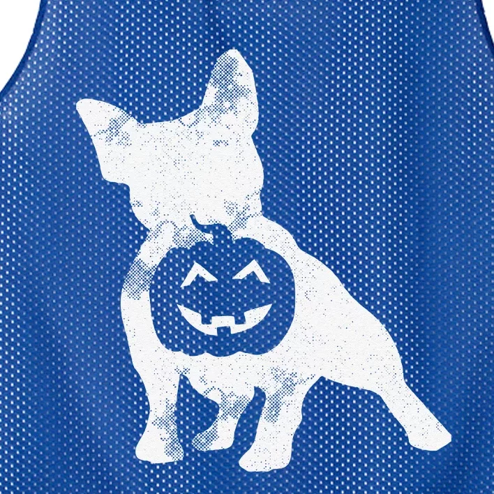 French Bulldog Lazy Halloween Costume Cute Frenchie Pumpkin Mesh Reversible Basketball Jersey Tank