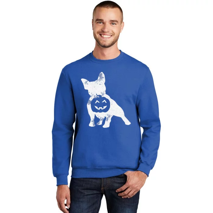 French Bulldog Lazy Halloween Costume Cute Frenchie Pumpkin Tall Sweatshirt