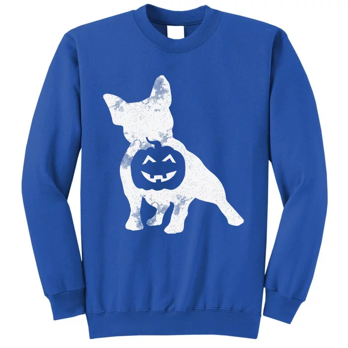 French Bulldog Lazy Halloween Costume Cute Frenchie Pumpkin Tall Sweatshirt