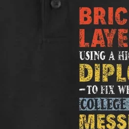 Funny Brick Layer Using A High School Diploma Brick Mason Dry Zone Grid Performance Polo