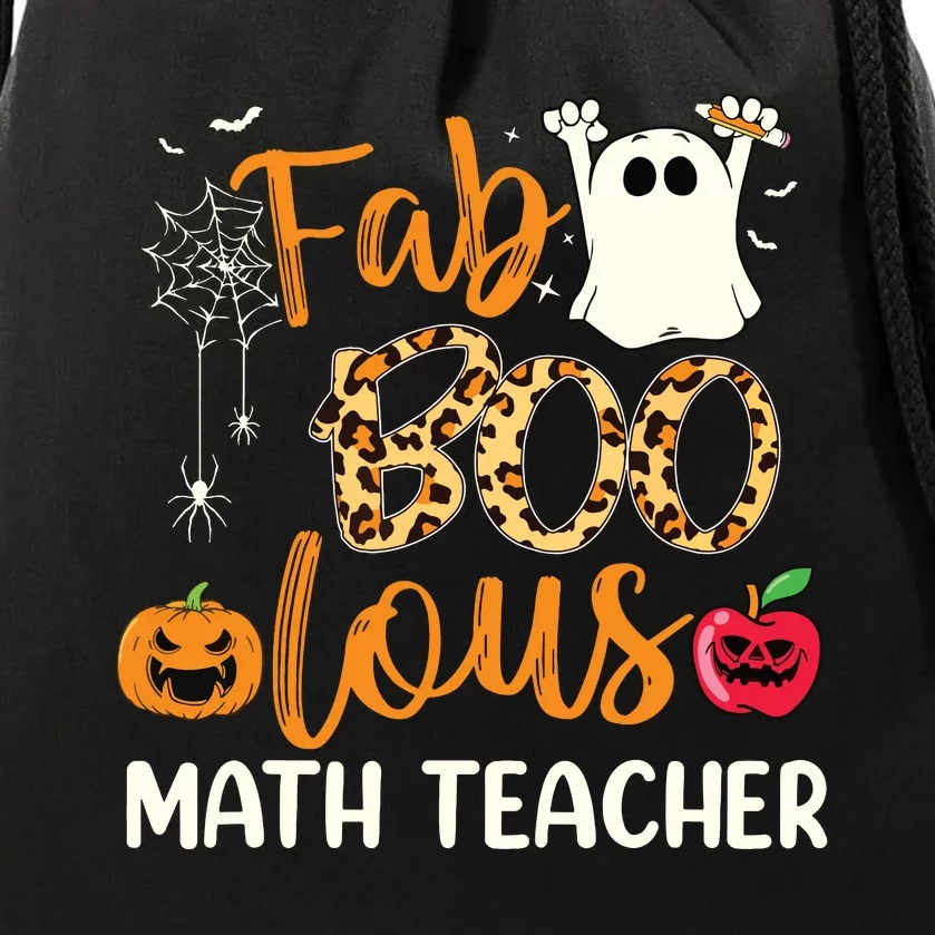 Fab Boo Lous Math Teacher Leopard Spooky Halloween Costume Drawstring Bag