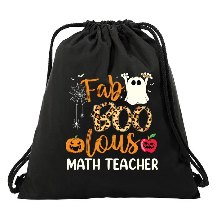 Fab Boo Lous Math Teacher Leopard Spooky Halloween Costume Drawstring Bag