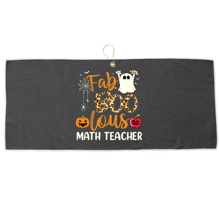 Fab Boo Lous Math Teacher Leopard Spooky Halloween Costume Large Microfiber Waffle Golf Towel