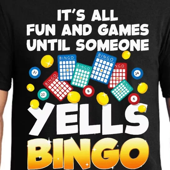 Funny Bingo Lover Design For Men Women Bingo Gambling Player Pajama Set