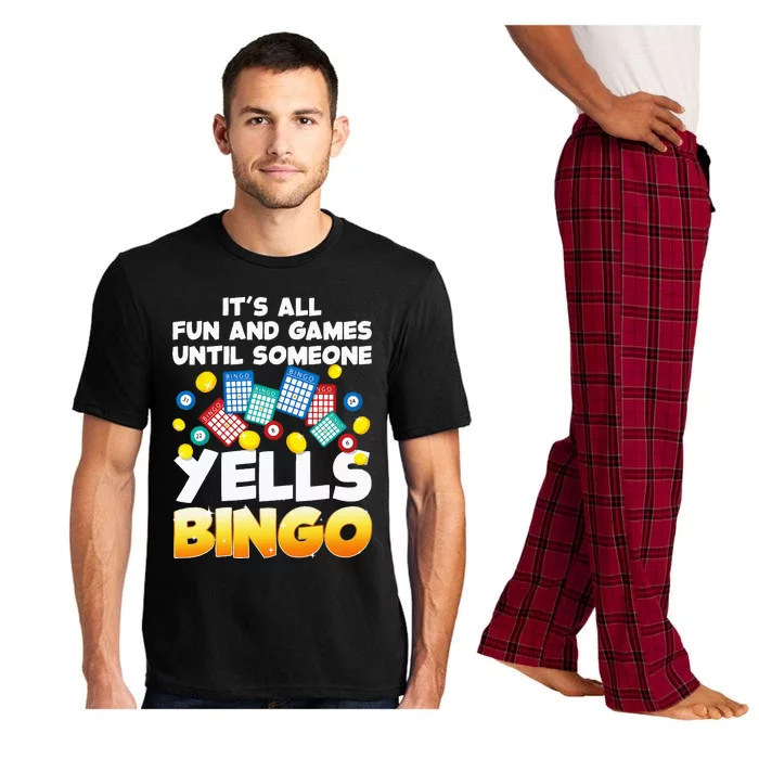 Funny Bingo Lover Design For Men Women Bingo Gambling Player Pajama Set