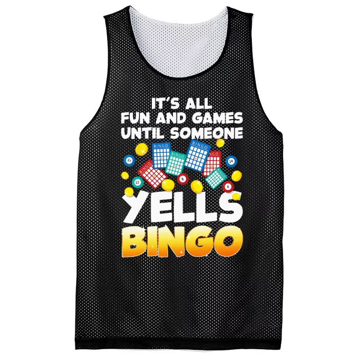 Funny Bingo Lover Design For Men Women Bingo Gambling Player Mesh Reversible Basketball Jersey Tank