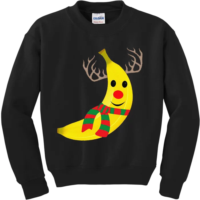 Funny Banana Lover Xmas Gift Ugly Banana Christmas Kids Sweatshirt