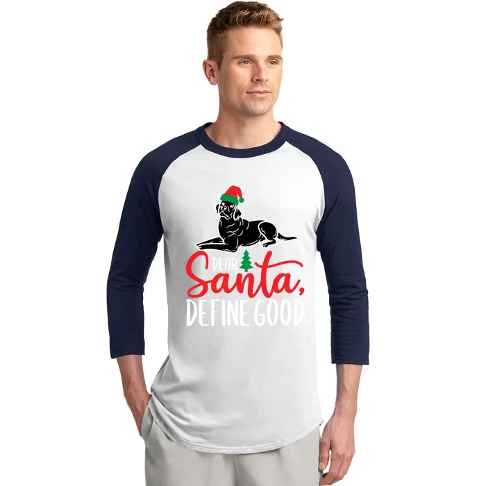 Funny Black Lab Christmas Dear Santa Labrador Retriever Gift Baseball Sleeve Shirt