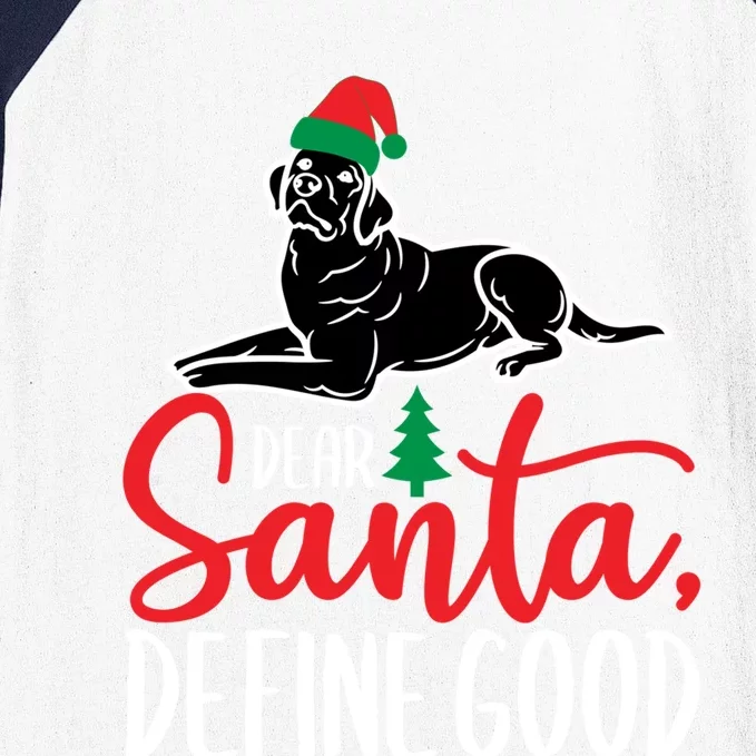 Funny Black Lab Christmas Dear Santa Labrador Retriever Gift Baseball Sleeve Shirt