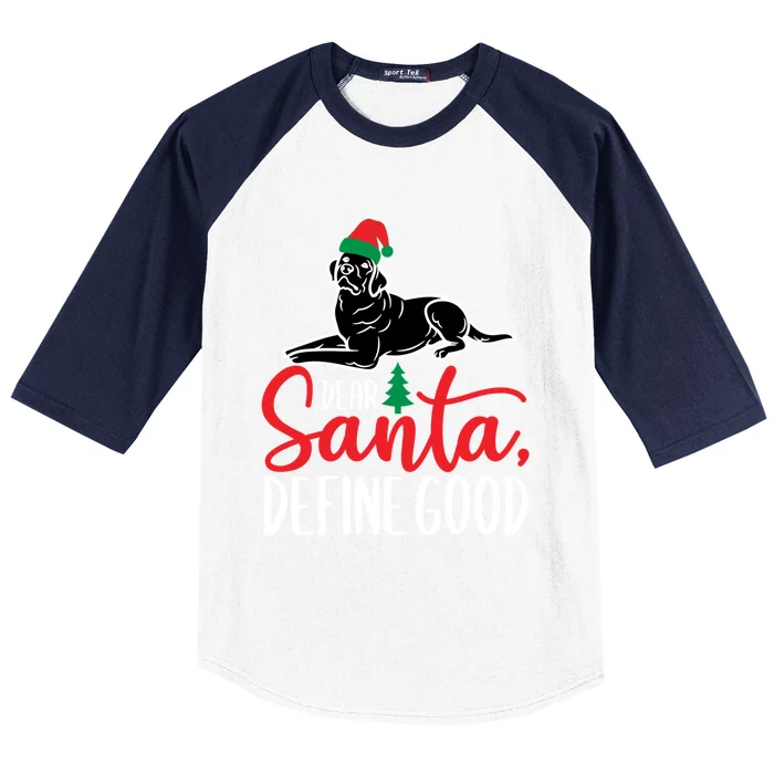 Funny Black Lab Christmas Dear Santa Labrador Retriever Gift Baseball Sleeve Shirt