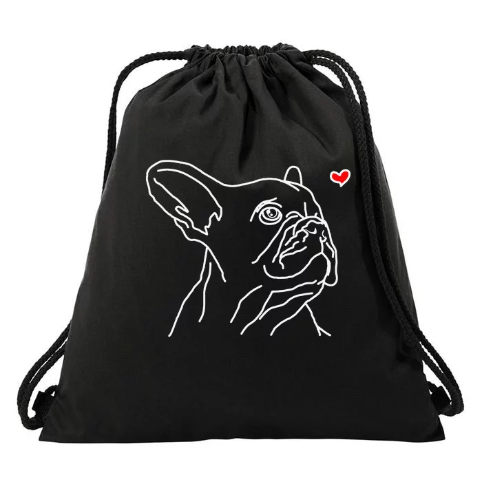 French Bulldog Love Frenchie Dog Mom Funny Drawstring Bag