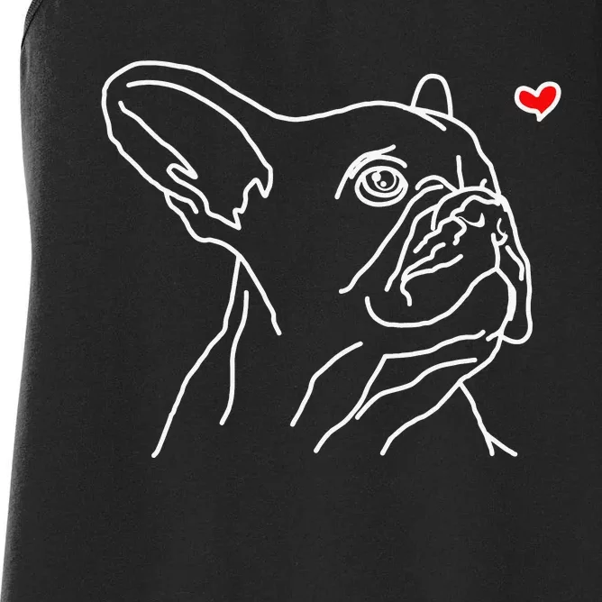 French Bulldog Love Frenchie Dog Mom Funny Women's Racerback Tank