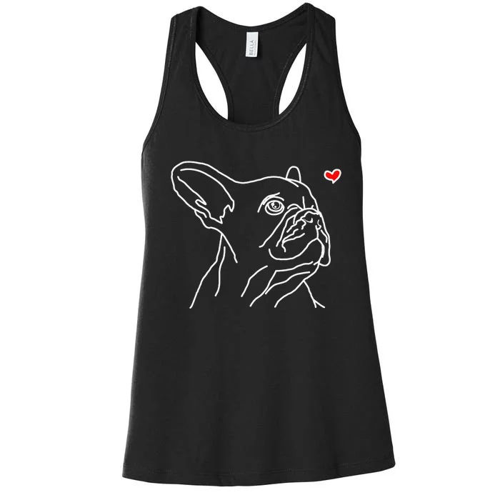 French Bulldog Love Frenchie Dog Mom Funny Women's Racerback Tank