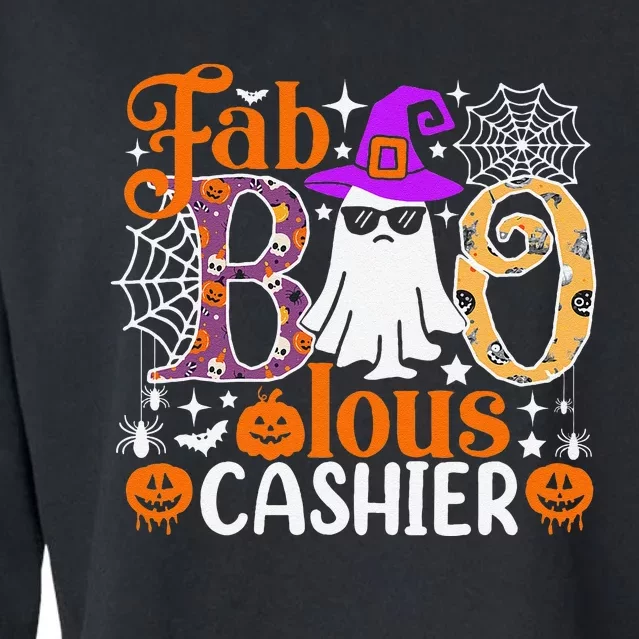 Fab Boo Lous Cashier Funny Halloween Cropped Pullover Crew