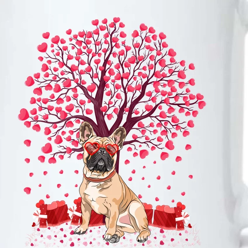 French Bulldog Lover Heart Tree French Bulldog Valentine Meaningful Gift Black Color Changing Mug