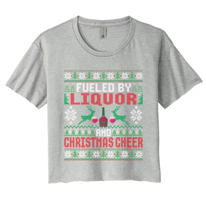 Fueled By Liquor And Christmas Cheer Ing Xmas Party Gift Women's Crop Top Tee