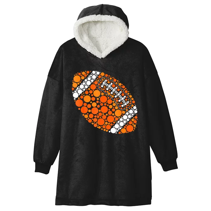 Football Ball Lover Happy Dot Day 2024 Polka Dot Gift Hooded Wearable Blanket