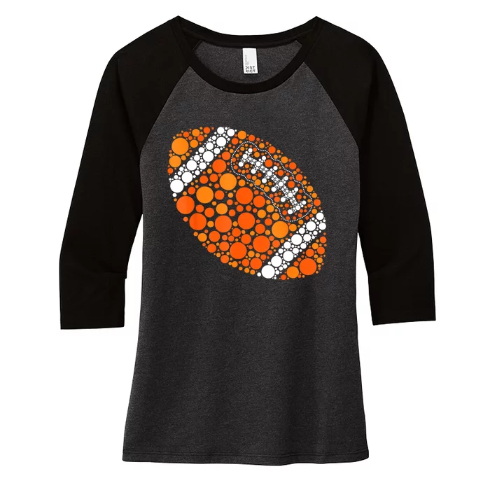 Football Ball Lover Happy Dot Day 2024 Polka Dot Gift Women's Tri-Blend 3/4-Sleeve Raglan Shirt