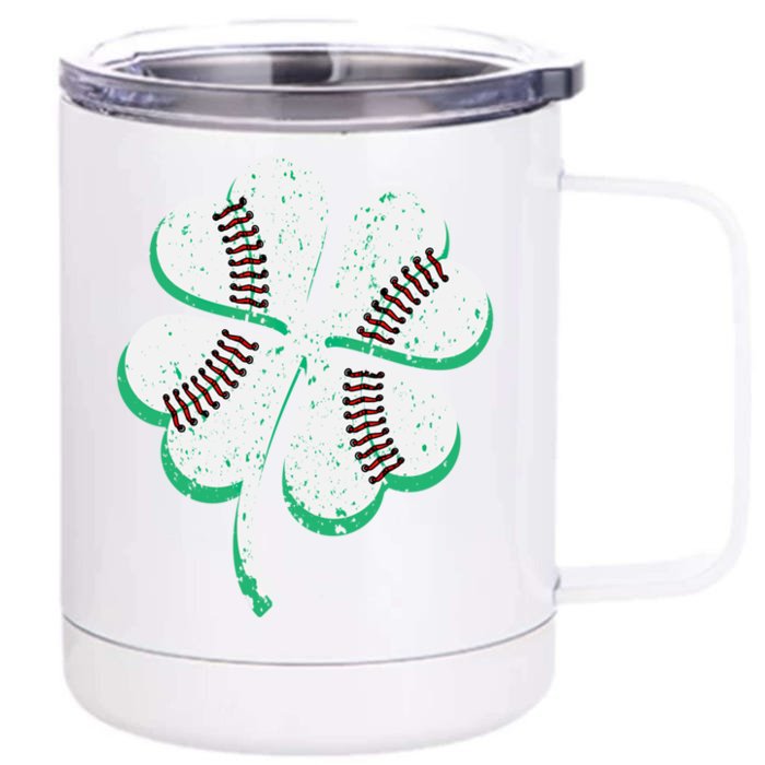 Funny Baseball Lover Tee St Patrick Day Gift Front & Back 12oz Stainless Steel Tumbler Cup