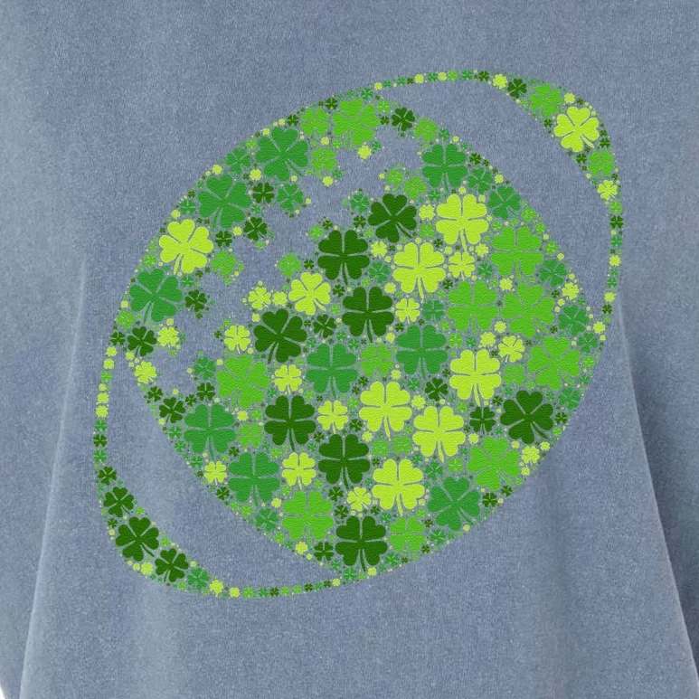 Football Ball Lucky Green Shamrock Clover St Patricks Day Garment-Dyed Women's Muscle Tee