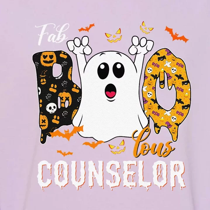 Fab Boo Lous Counselor Funny Ghost School Halloween Garment-Dyed Sweatshirt