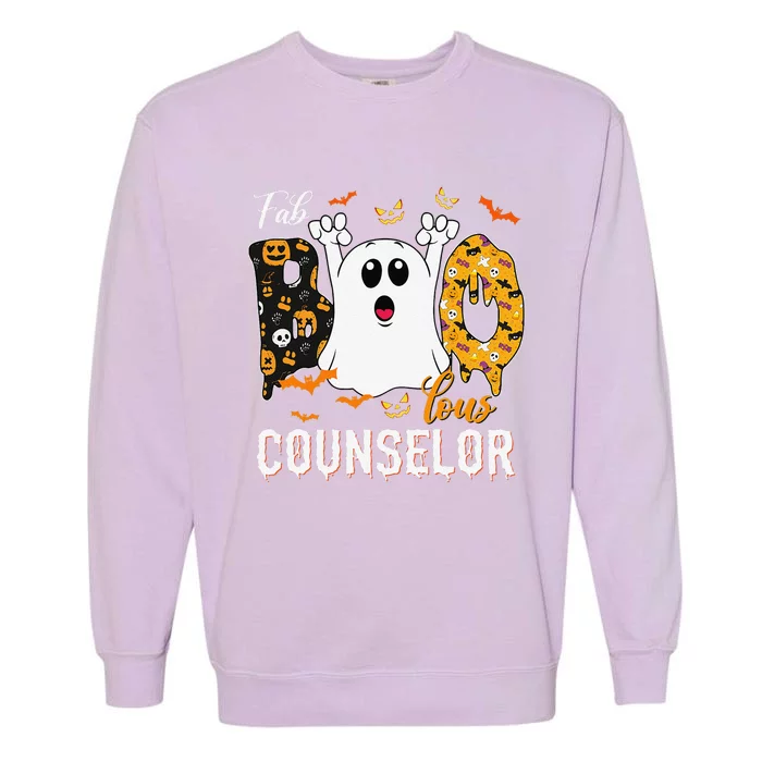 Fab Boo Lous Counselor Funny Ghost School Halloween Garment-Dyed Sweatshirt