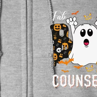 Fab Boo Lous Counselor Funny Ghost School Halloween Full Zip Hoodie