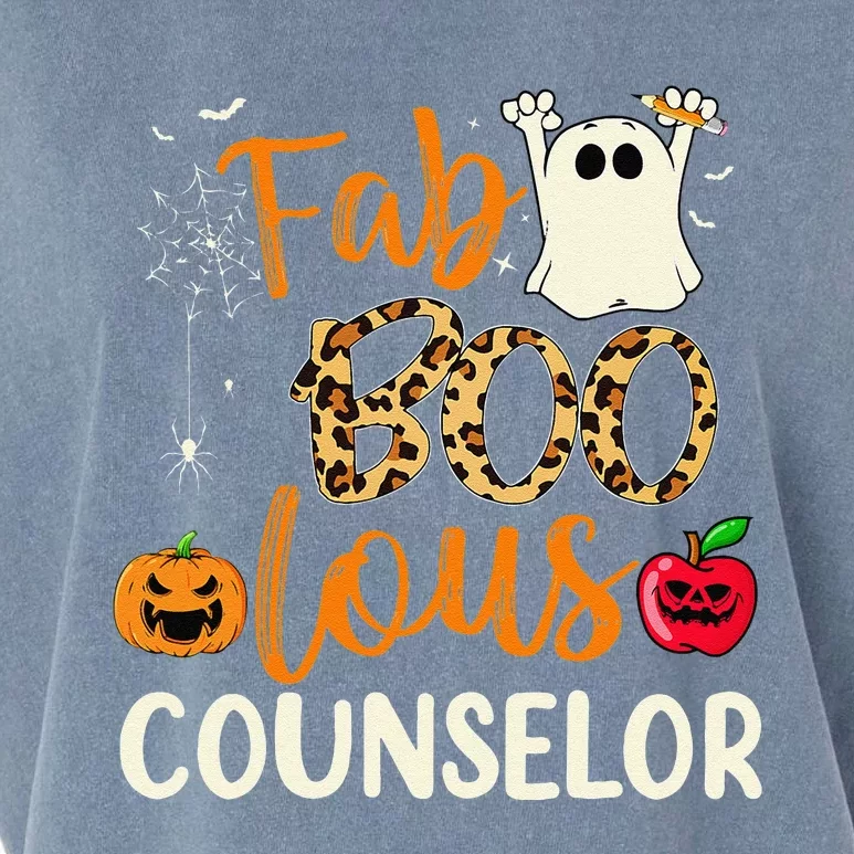 Fab Boo Lous Counselor Leopard Spooky Halloween Costume Garment-Dyed Women's Muscle Tee