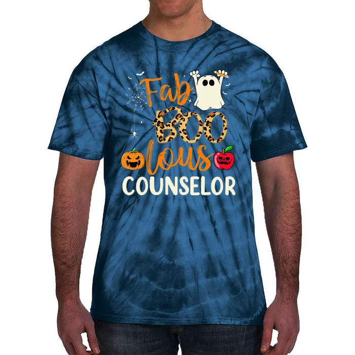 Fab Boo Lous Counselor Leopard Spooky Halloween Costume Tie-Dye T-Shirt