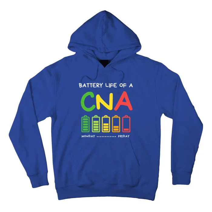 Funny Battery Life Of A Cna Certified Nurse Assistant Cna Gift Tall Hoodie