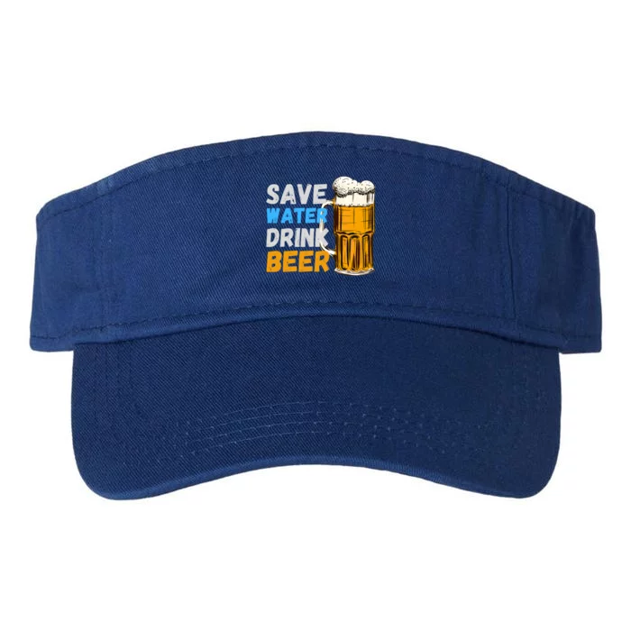 Funny Beer Lover Design Save Water Beer Gift Valucap Bio-Washed Visor