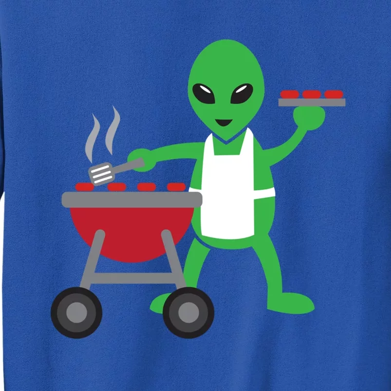 Funny Bbq Lover Artistic Barbecue Grilling Alien Gift Tall Sweatshirt