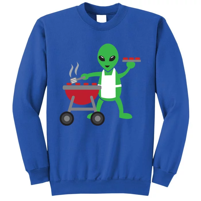 Funny Bbq Lover Artistic Barbecue Grilling Alien Gift Tall Sweatshirt