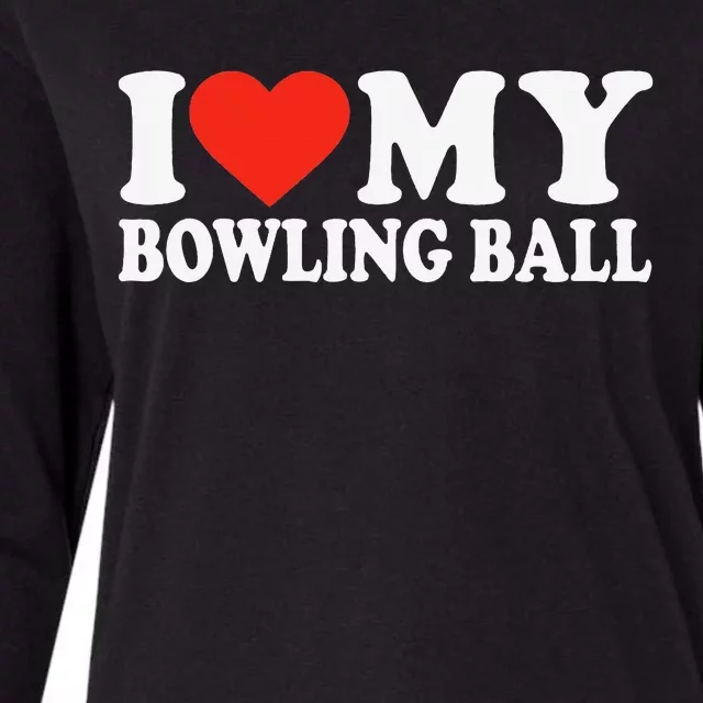 Funny Bowler Love Bowling Ball Cute League Bowling Womens Cotton Relaxed Long Sleeve T-Shirt