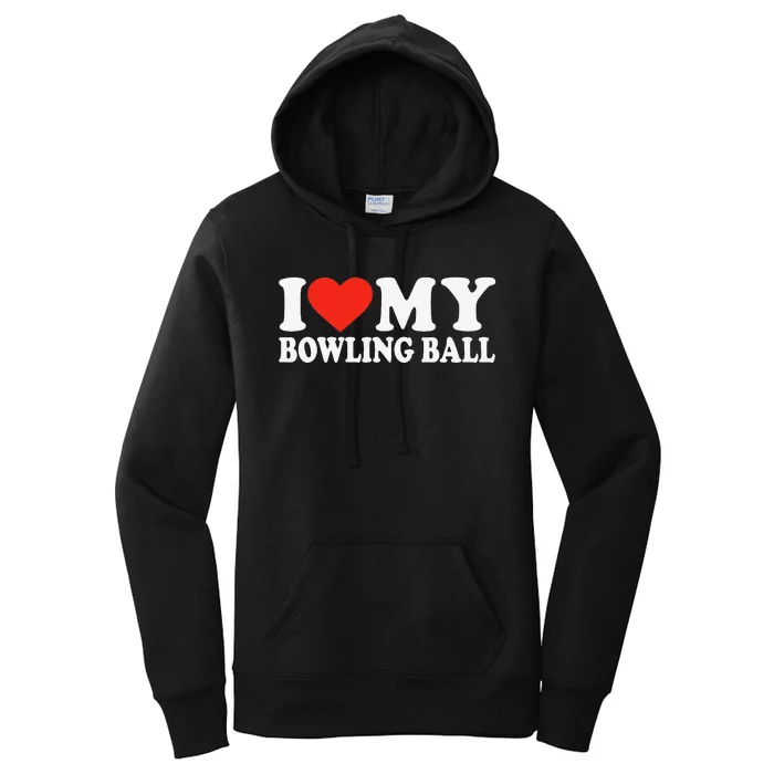 Funny Bowler Love Bowling Ball Cute League Bowling Women's Pullover Hoodie