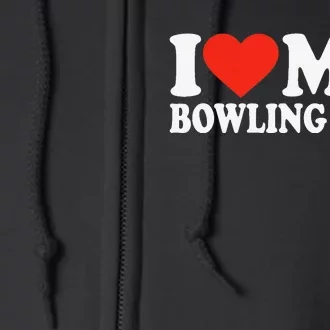 Funny Bowler Love Bowling Ball Cute League Bowling Full Zip Hoodie