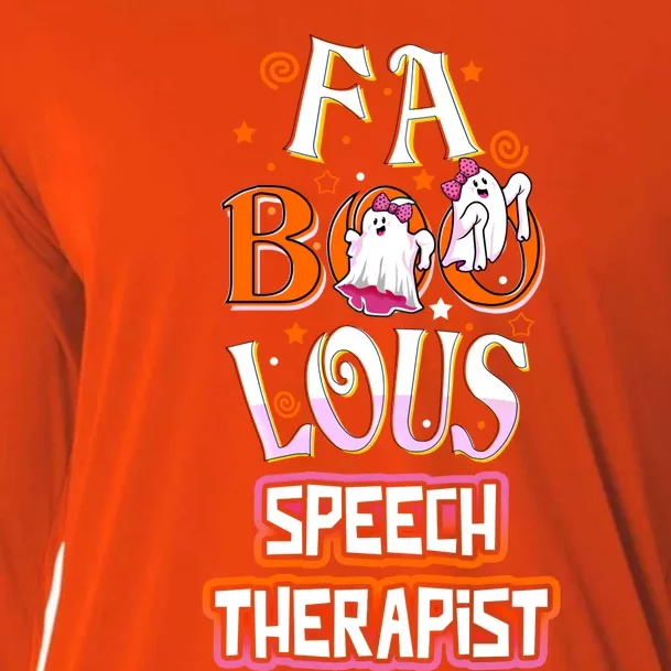 Fa Boo Lous Speech Therapist Cute Ghost Halloween Fabulous Gift Cooling Performance Long Sleeve Crew