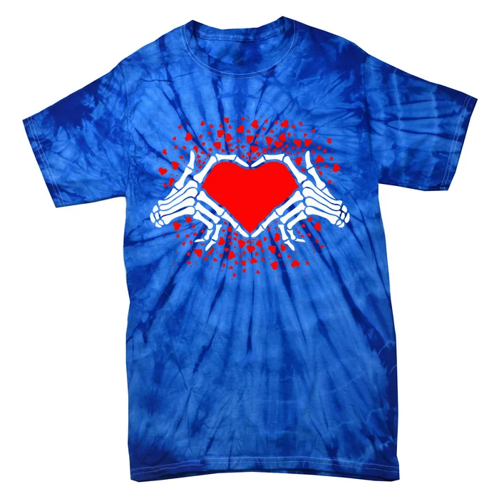 Funny Bones Love Skeleton Hand Heart Valentines Day Tie-Dye T-Shirt