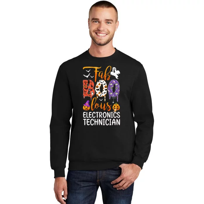 Fab Boo Lous Electronics Technician Boo Ghost Halloween Tall Sweatshirt