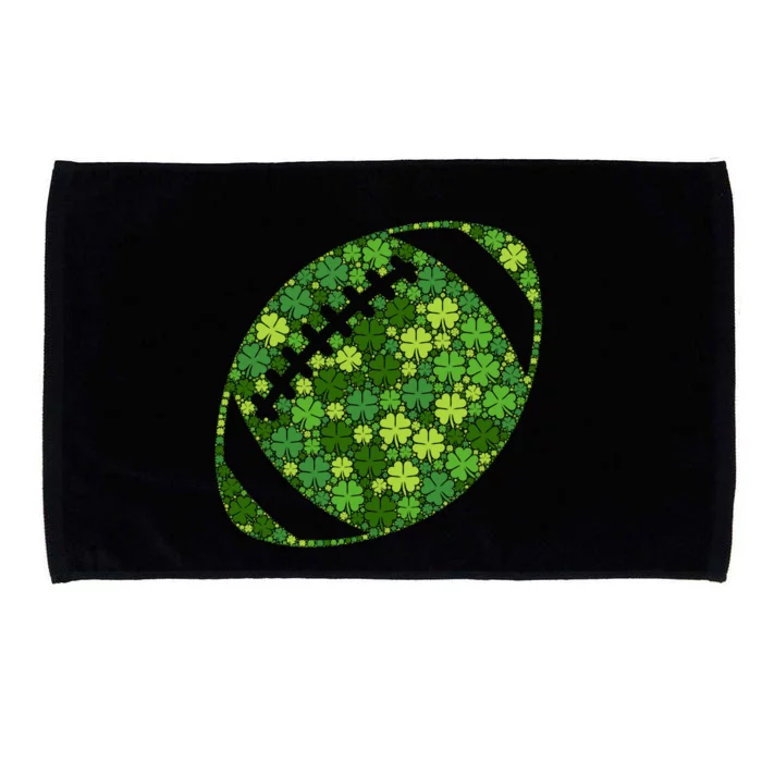 Football Ball Lucky Green Shamrock Clover Gift St Patricks Day Meaningful Gift Microfiber Hand Towel