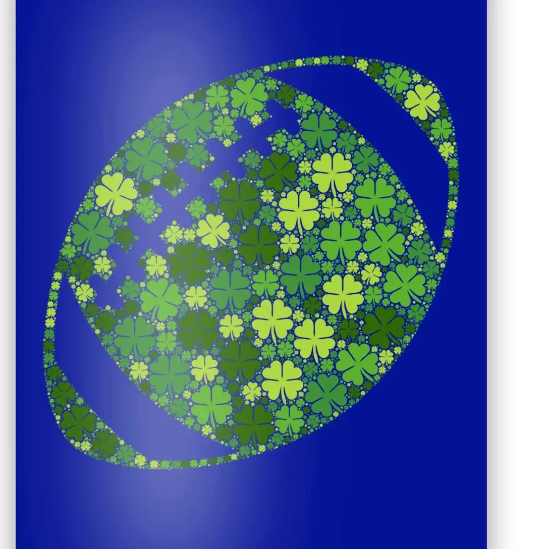 Football Ball Lucky Green Shamrock Clover Gift St Patricks Day Meaningful Gift Poster