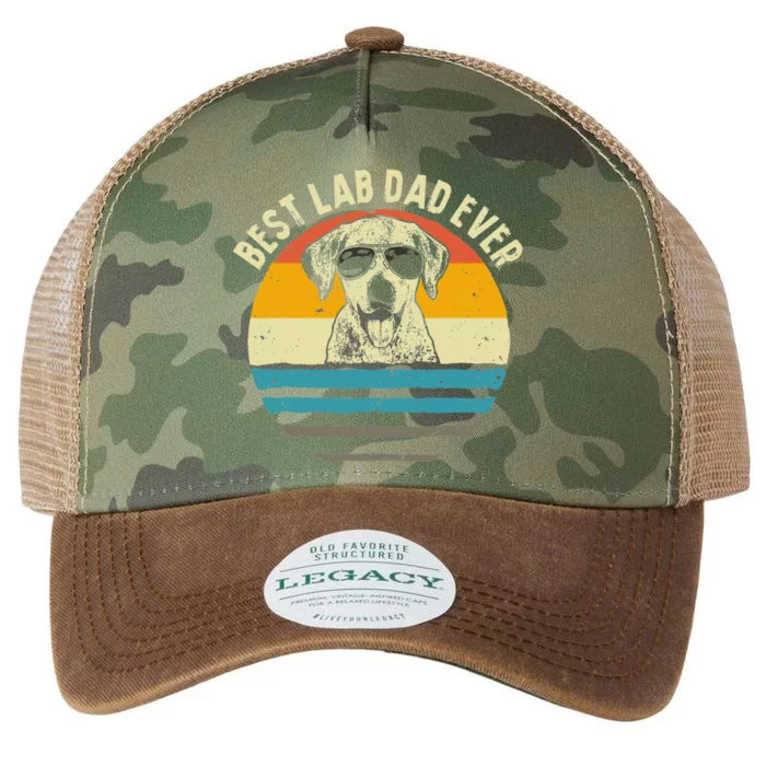 Funny Best Lab Dad Ever Labrador Dad Vintage Gift Legacy Tie Dye Trucker Hat