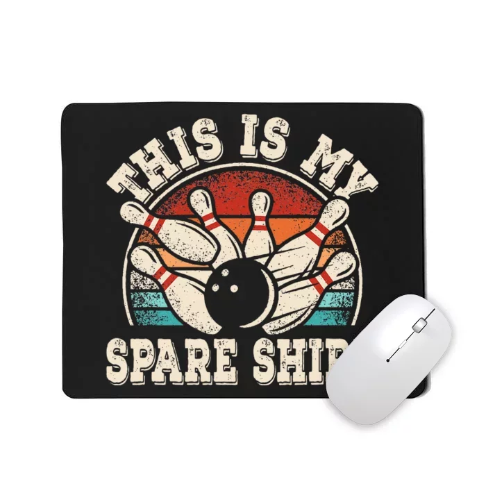 Funny Bowling Lover Bowler Retro This Is My Spare Mousepad