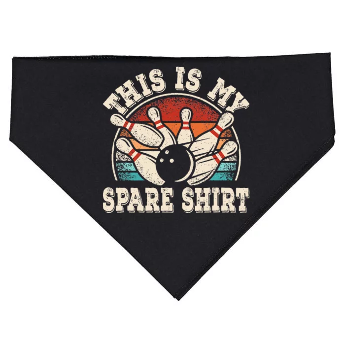 Funny Bowling Lover Bowler Retro This Is My Spare USA-Made Doggie Bandana